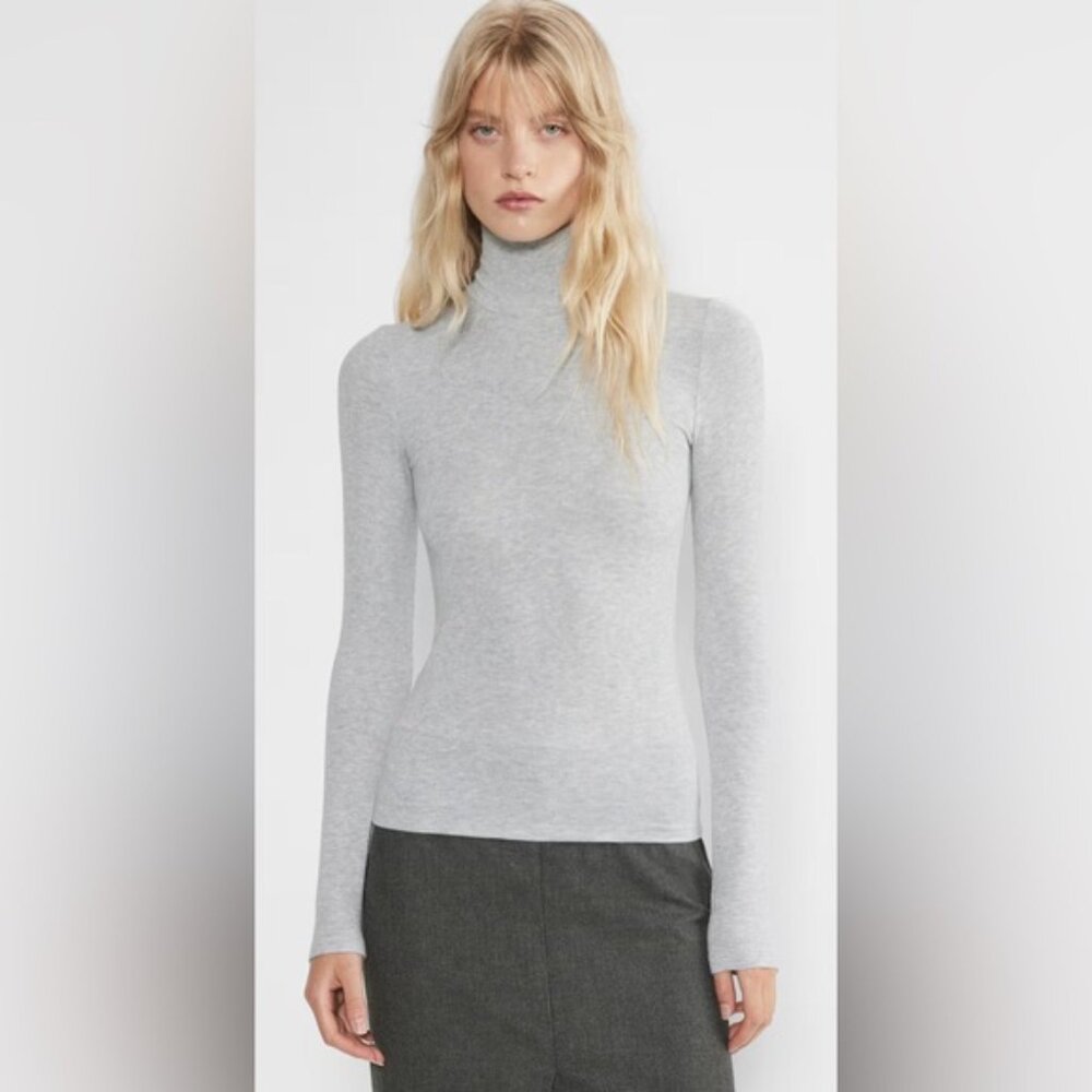 Aritzia Wilfred Only Turtleneckbody-Hugging Ribbe… - image 5